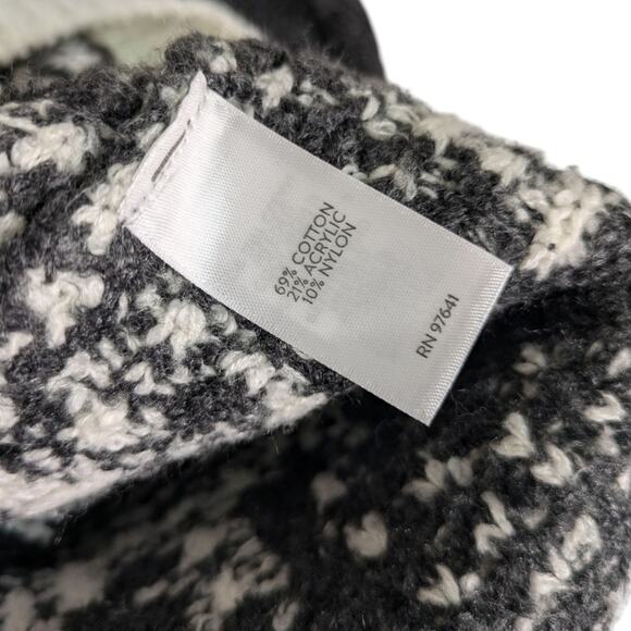 NEW J.Jill Large Sweater Intarsia Snowflake Funnel Neck Gray Holiday Christmas - Picture 6 of 10